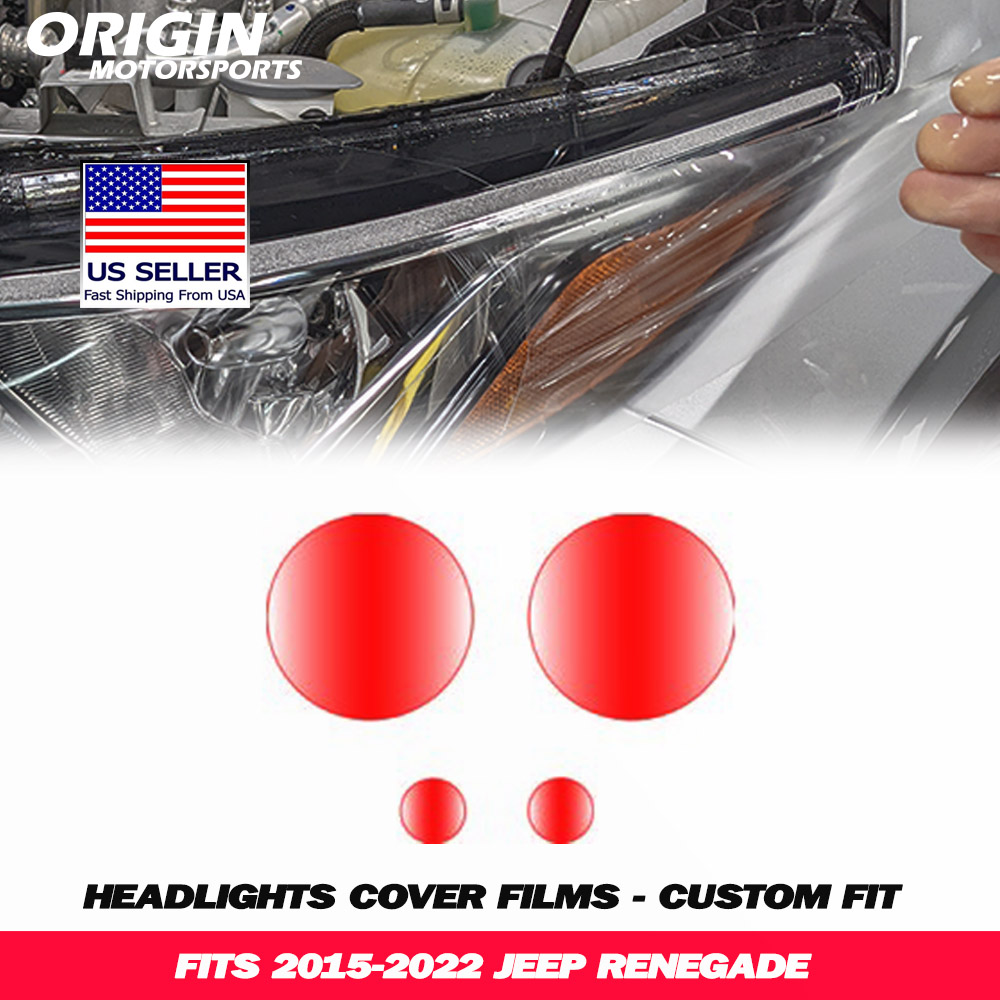 2015-2022 Jeep RENEGADE Precut Headlight PPF Clear Paint Protection Film Kit 2015-2022 Jeep RENEGADE Precut Headlight PPF Clear Paint Protection Film Kit