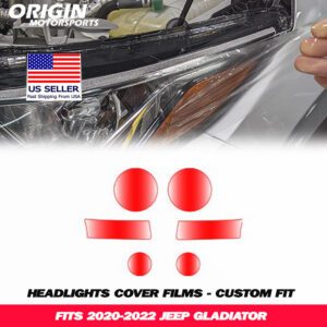 2020-2022 Jeep GLADIATOR Precut Headlight PPF Clear Paint Protection Film Kit