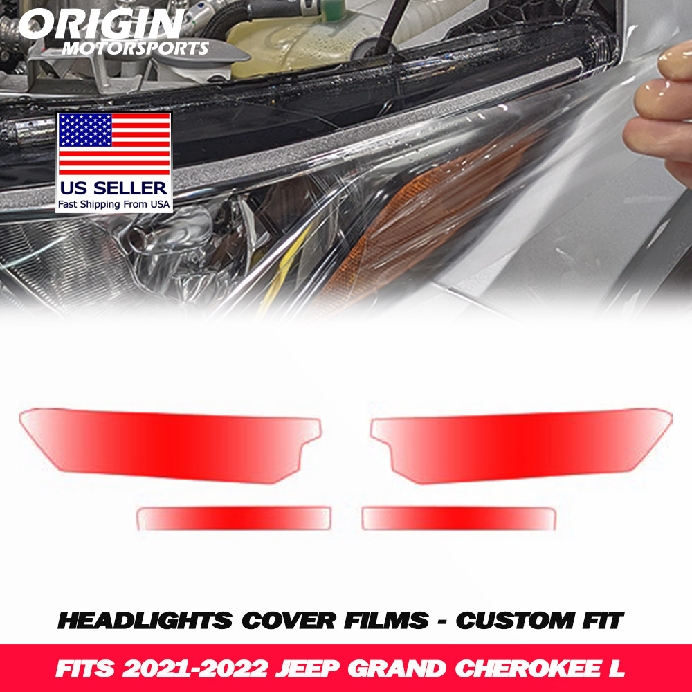 2021-2022 Jeep GRAND CHEROKEE L Precut Headlight PPF Clear Paint Protection Film Kit 2021-2022 Jeep GRAND CHEROKEE L Precut Headlight PPF Clear Paint Protection Film Kit