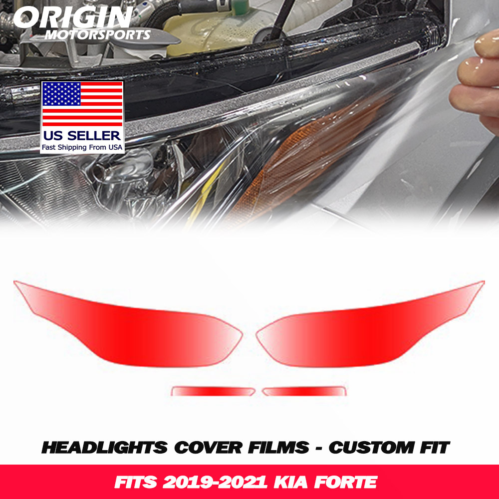 2019-2021 Kia FORTE Precut Headlight PPF Clear Paint Protection Film Kit 2019-2021 Kia FORTE Precut Headlight PPF Clear Paint Protection Film Kit