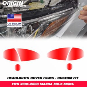 2001-2003 Mazda MX-5 MIATA Precut Headlight PPF Clear Paint Protection Film Kit 2001-2003 Mazda MX-5 MIATA Precut Headlight PPF Clear Paint Protection Film Kit