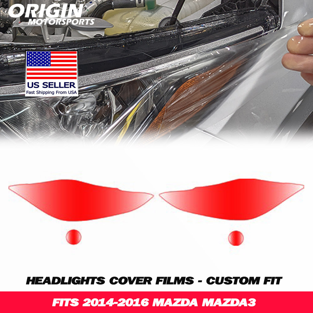 2014-2016 Mazda MAZDA3 Precut Headlight PPF Clear Paint Protection Film Kit 2014-2016 Mazda MAZDA3 Precut Headlight PPF Clear Paint Protection Film Kit