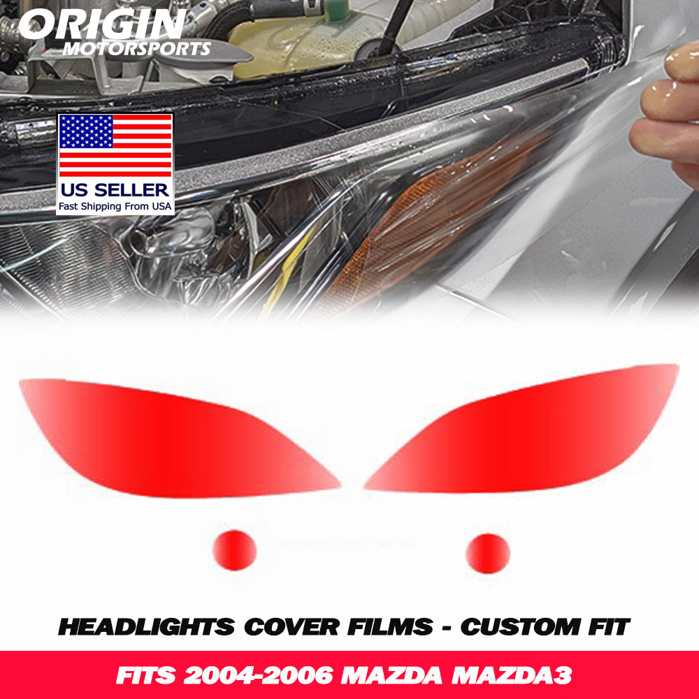 2004-2006 Mazda MAZDA3 Precut Headlight PPF Clear Paint Protection Film Kit 2004-2006 Mazda MAZDA3 Precut Headlight PPF Clear Paint Protection Film Kit