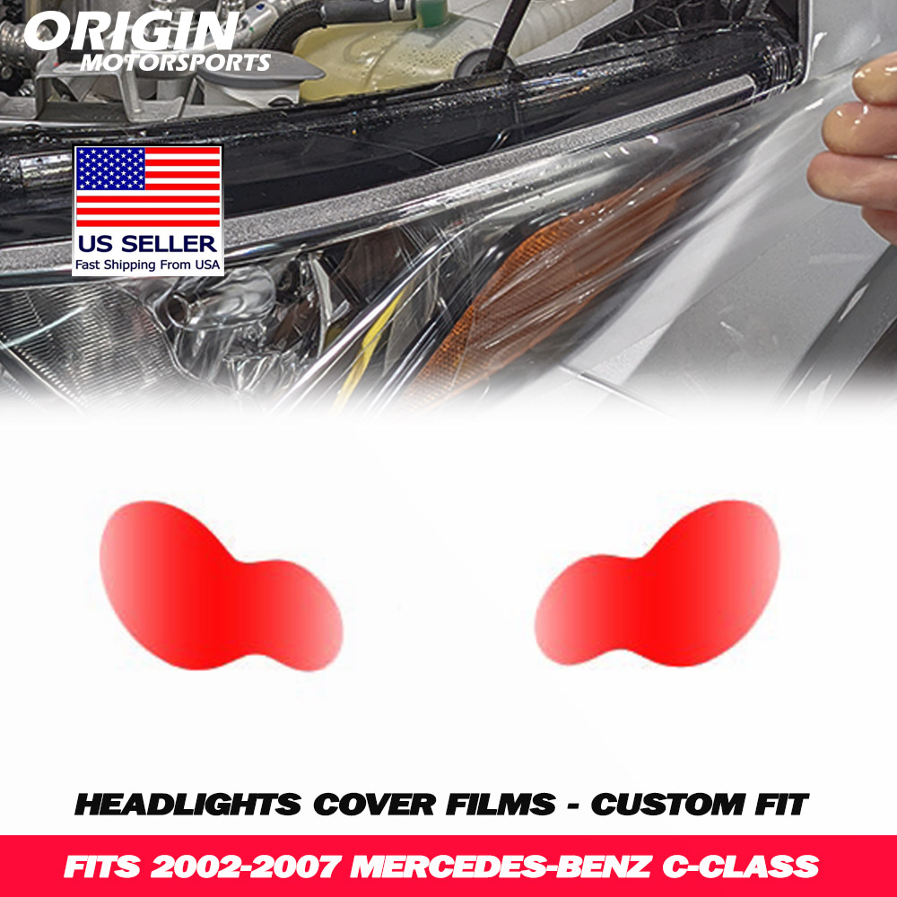 2002-2007 Mercedes-Benz C-CLASS Precut Headlight PPF Clear Paint Protection Film Kit 2002-2007 Mercedes-Benz C-CLASS Precut Headlight PPF Clear Paint Protection Film Kit