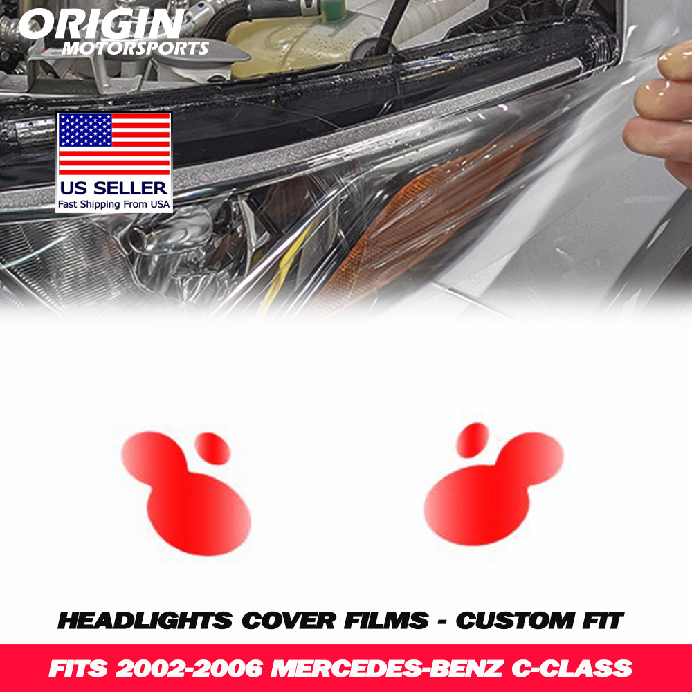 2002-2006 Mercedes-Benz C-CLASS Precut Headlight PPF Clear Paint Protection Film Kit 2002-2006 Mercedes-Benz C-CLASS Precut Headlight PPF Clear Paint Protection Film Kit