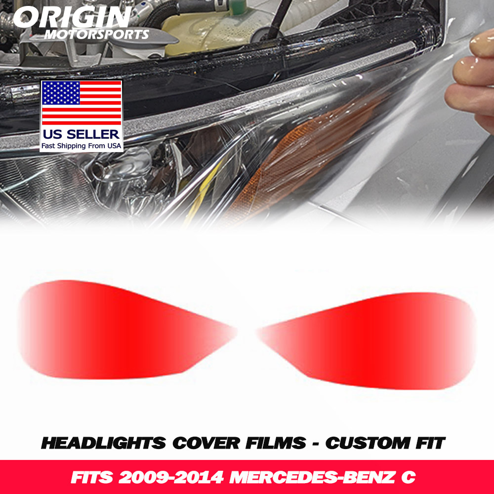2009-2014 Mercedes-Benz C Precut Headlight PPF Clear Paint Protection Film Kit 2009-2014 Mercedes-Benz C Precut Headlight PPF Clear Paint Protection Film Kit