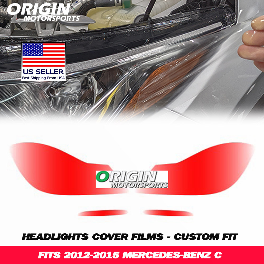 2012-2015 Mercedes-Benz C Precut Headlight PPF Clear Paint Protection Film Kit 2012-2015 Mercedes-Benz C Precut Headlight PPF Clear Paint Protection Film Kit