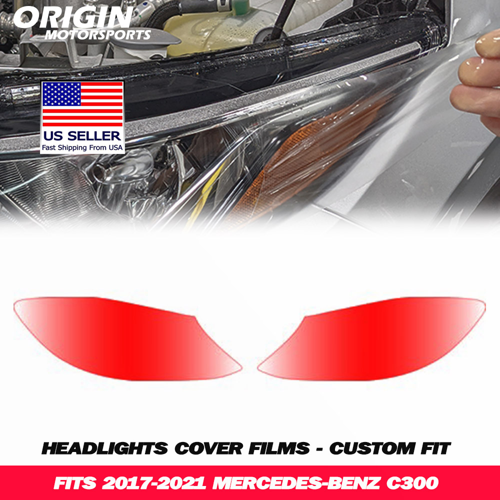 2017-2021 Mercedes-Benz C300 Precut Headlight PPF Clear Paint Protection Film Kit 2017-2021 Mercedes-Benz C300 Precut Headlight PPF Clear Paint Protection Film Kit