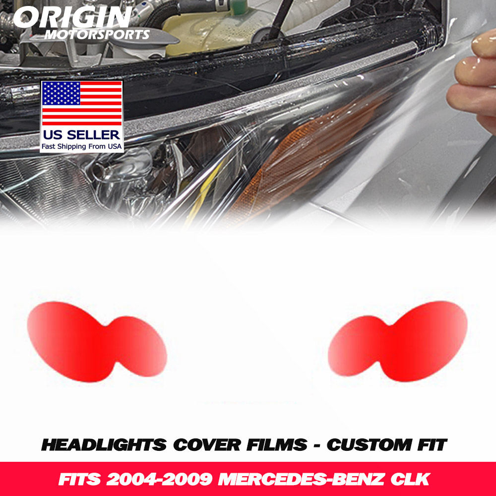 2004-2009 Mercedes-Benz CLK Precut Headlight PPF Clear Paint Protection Film Kit 2004-2009 Mercedes-Benz CLK Precut Headlight PPF Clear Paint Protection Film Kit