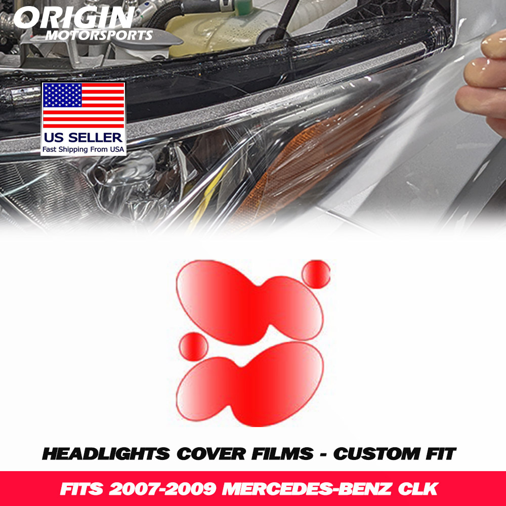 2007-2009 Mercedes-Benz CLK Precut Headlight PPF Clear Paint Protection Film Kit 2007-2009 Mercedes-Benz CLK Precut Headlight PPF Clear Paint Protection Film Kit