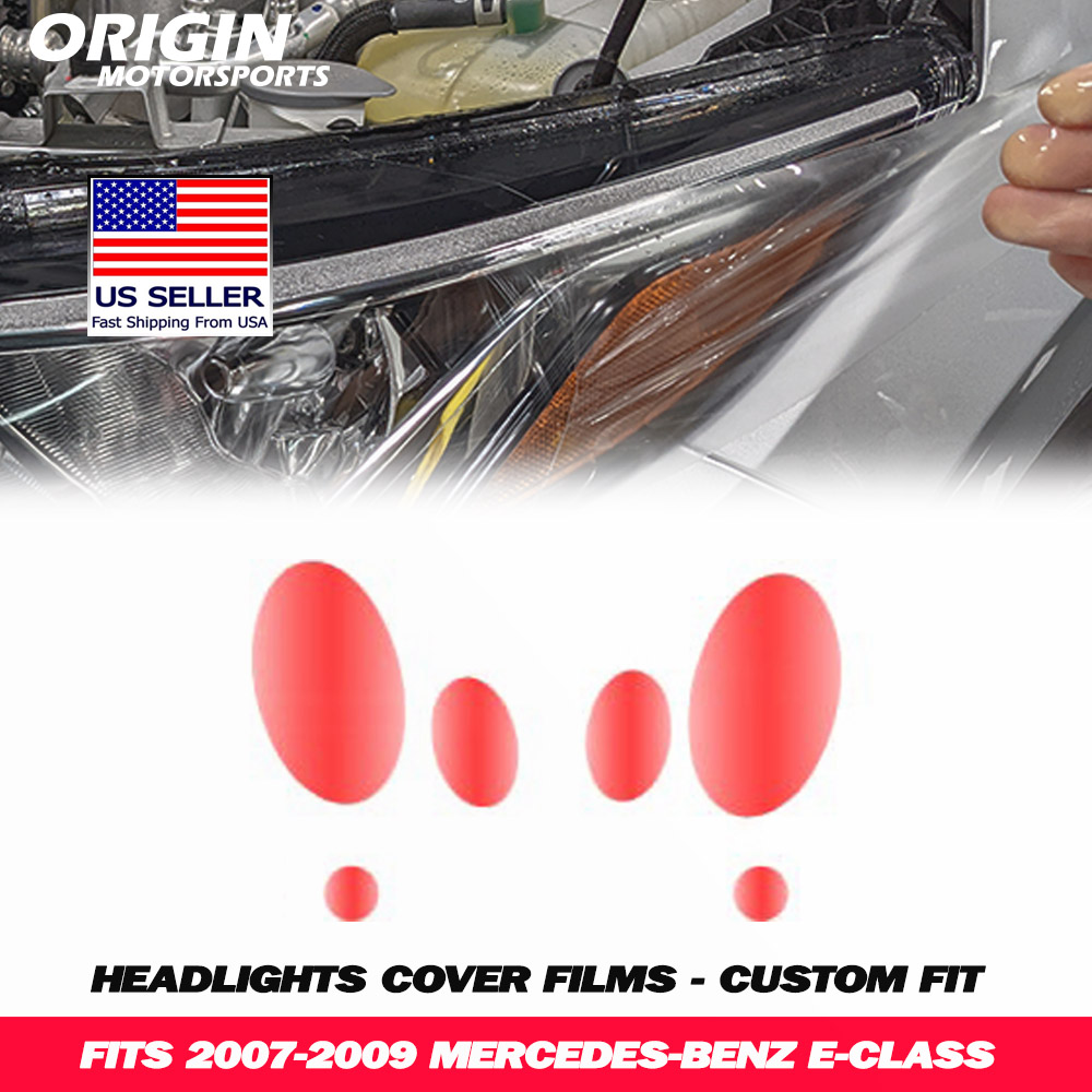 2007-2009 Mercedes-Benz E-CLASS Precut Headlight PPF Clear Paint Protection Film Kit 2007-2009 Mercedes-Benz E-CLASS Precut Headlight PPF Clear Paint Protection Film Kit