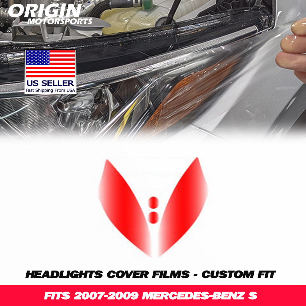 2007-2009 Mercedes-Benz S Precut Headlight PPF Clear Paint Protection Film Kit 2007-2009 Mercedes-Benz S Precut Headlight PPF Clear Paint Protection Film Kit