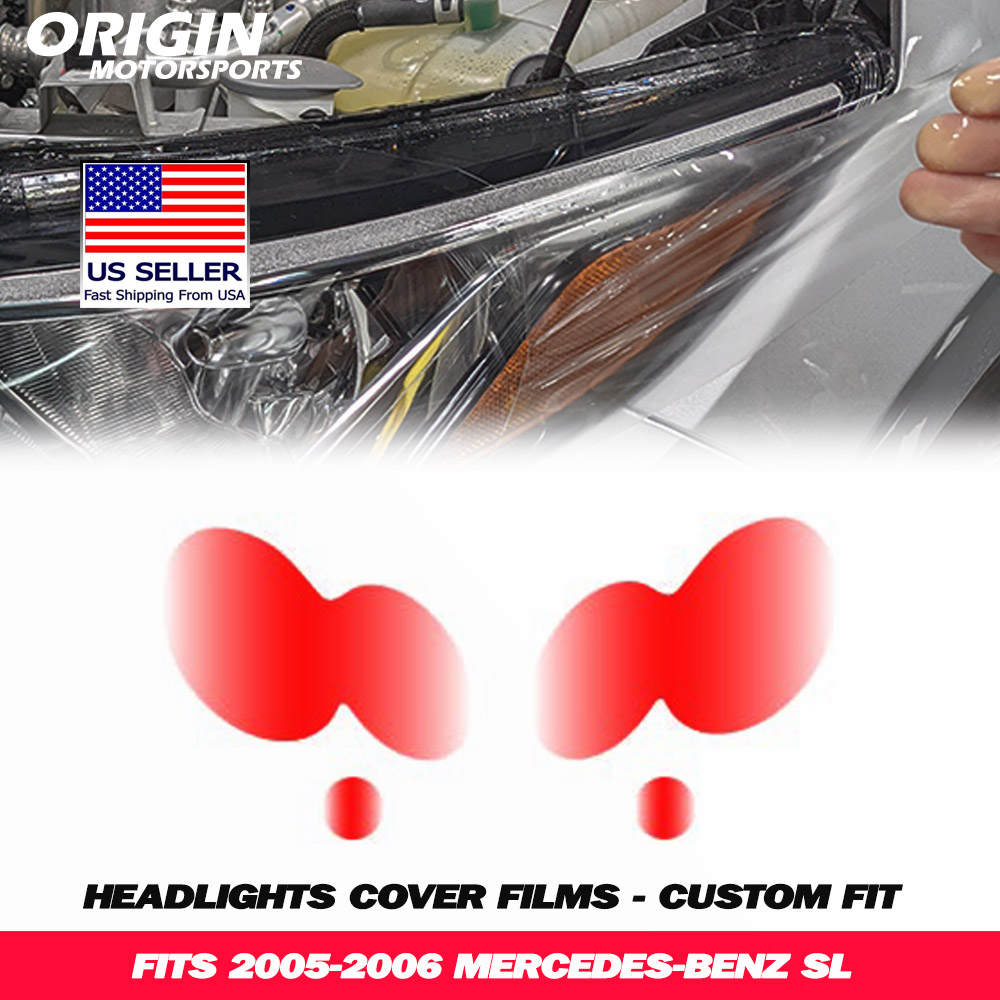 2005-2006 Mercedes-Benz SL Precut Headlight PPF Clear Paint Protection Film Kit 2005-2006 Mercedes-Benz SL Precut Headlight PPF Clear Paint Protection Film Kit