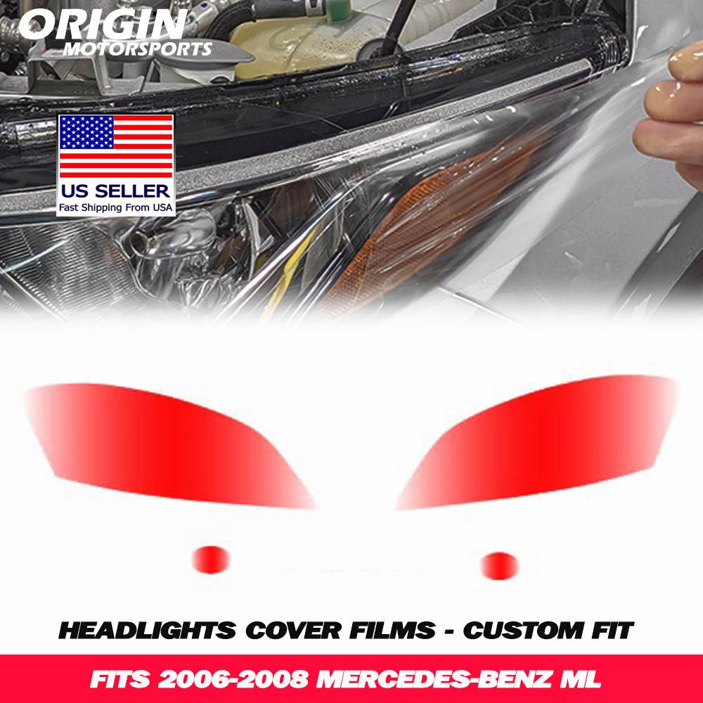 2006-2008 Mercedes-Benz ML Precut Headlight PPF Clear Paint Protection Film Kit 2006-2008 Mercedes-Benz ML Precut Headlight PPF Clear Paint Protection Film Kit