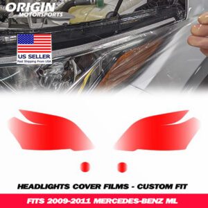 2009-2011 Mercedes-Benz ML Precut Headlight PPF Clear Paint Protection Film Kit 2009-2011 Mercedes-Benz ML Precut Headlight PPF Clear Paint Protection Film Kit
