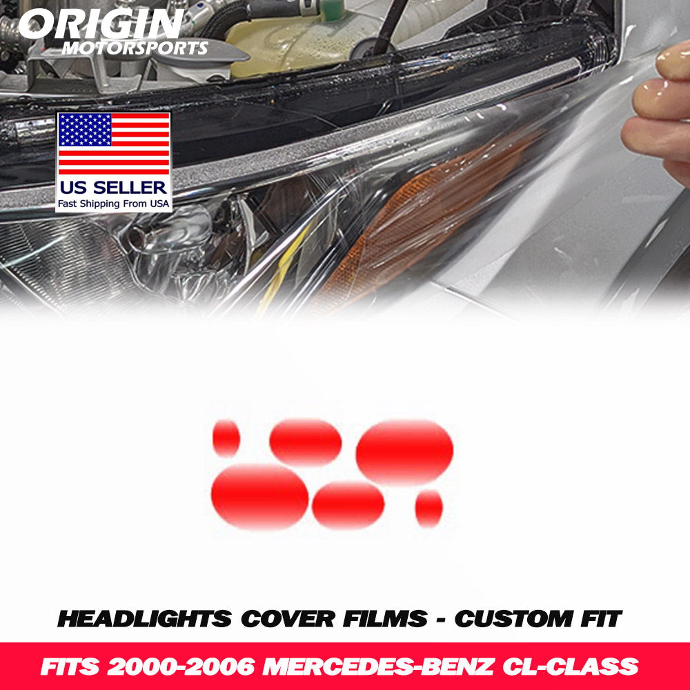 2000-2006 Mercedes-Benz CL-CLASS Precut Headlight PPF Clear Paint Protection Film Kit 2000-2006 Mercedes-Benz CL-CLASS Precut Headlight PPF Clear Paint Protection Film Kit