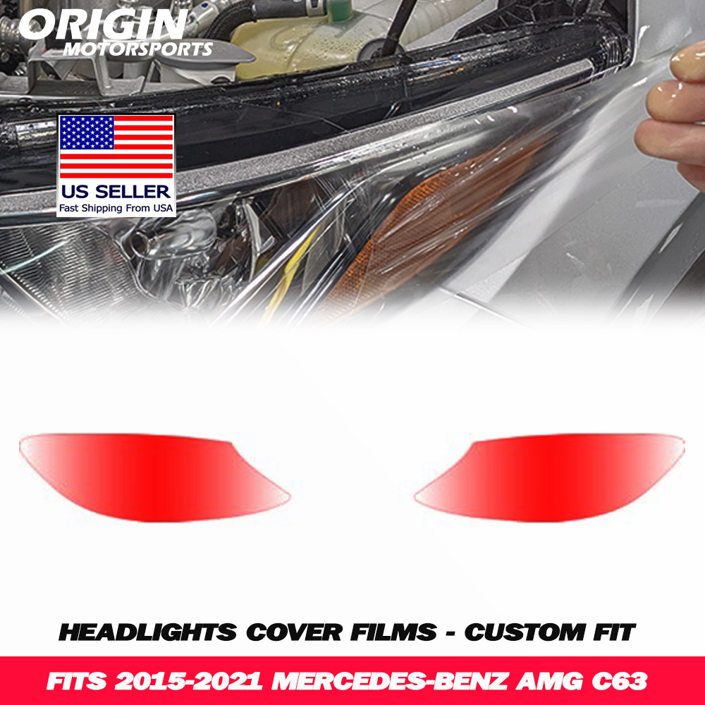 2015-2021 Mercedes-Benz AMG C63 Precut Headlight PPF Clear Paint Protection Film Kit 2015-2021 Mercedes-Benz AMG C63 Precut Headlight PPF Clear Paint Protection Film Kit