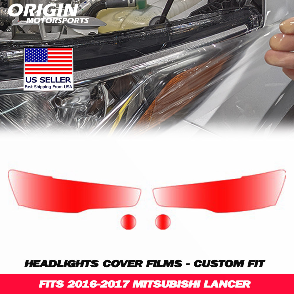 2016-2017 Mitsubishi LANCER Precut Headlight PPF Clear Paint Protection Film Kit 2016-2017 Mitsubishi LANCER Precut Headlight PPF Clear Paint Protection Film Kit