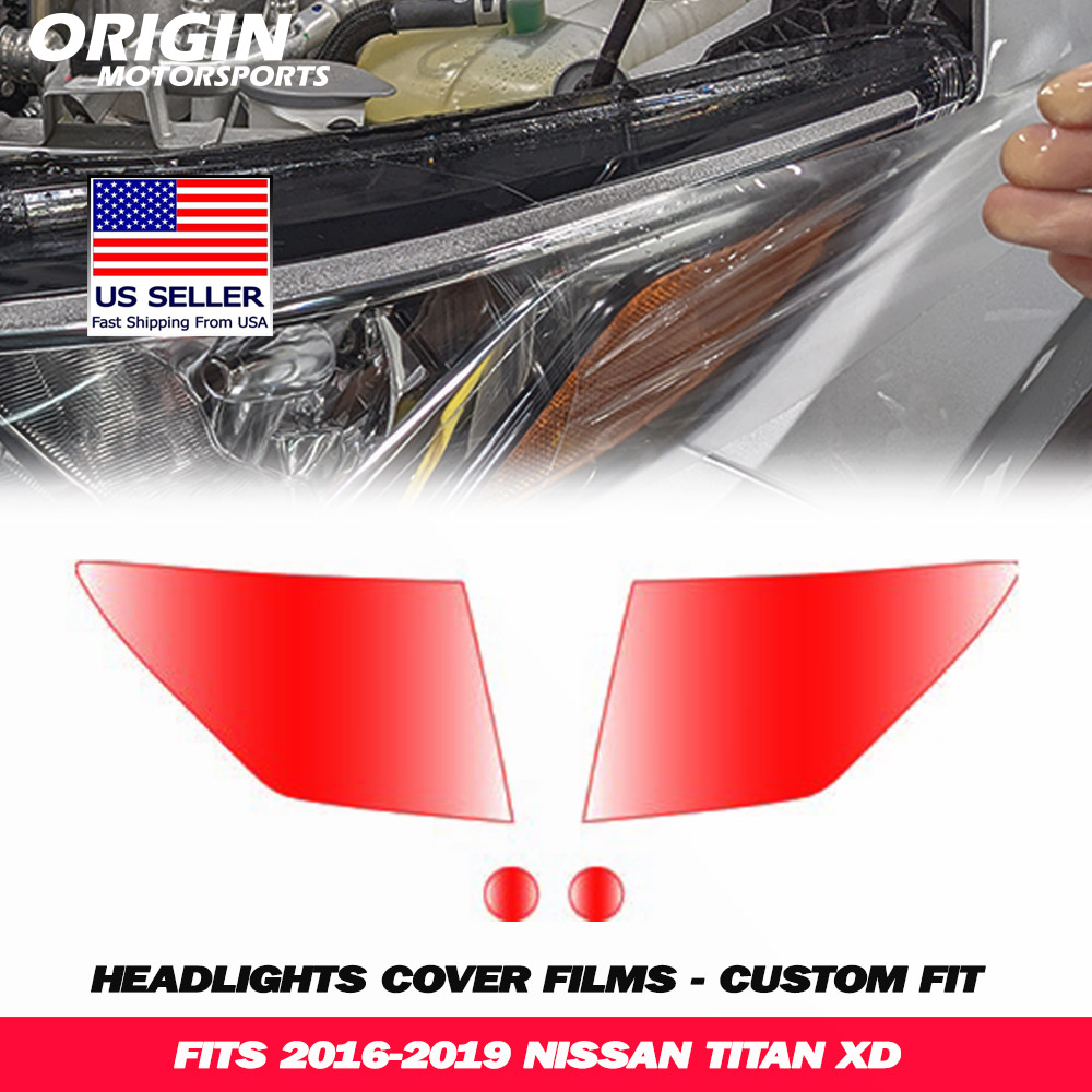 2016-2019 Nissan TITAN XD Precut Headlight PPF Clear Paint Protection Film Kit 2016-2019 Nissan TITAN XD Precut Headlight PPF Clear Paint Protection Film Kit