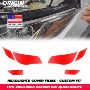 2003-2008 Saturn ION QUAD-COUPE Precut Headlight PPF Clear Paint Protection Film Kit 2003-2008 Saturn ION QUAD-COUPE Precut Headlight PPF Clear Paint Protection Film Kit