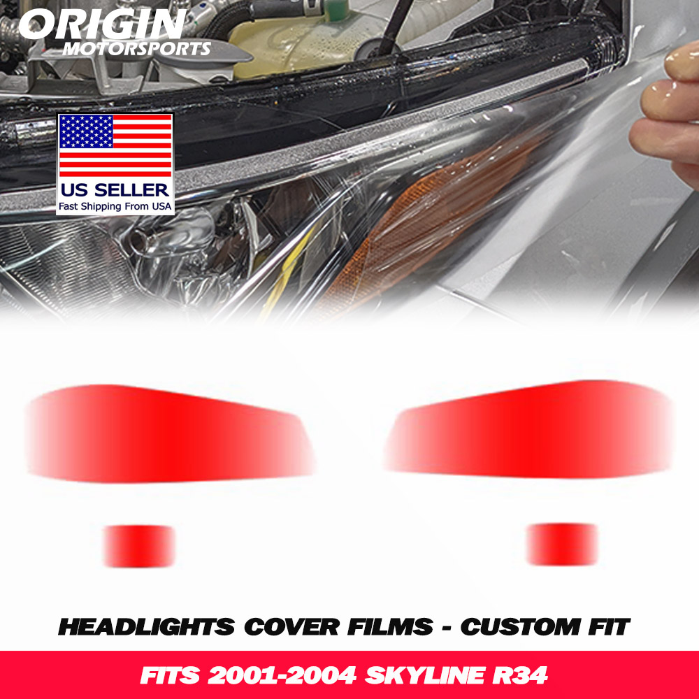 2001-2004 Skyline R34 Precut Headlight PPF Clear Paint Protection Film Kit 2001-2004 Skyline R34 Precut Headlight PPF Clear Paint Protection Film Kit