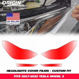 2017-2024 Tesla MODEL 3 Precut Headlight PPF Clear Paint Protection Film Kit 2017-2024 Tesla MODEL 3 Precut Headlight PPF Clear Paint Protection Film Kit