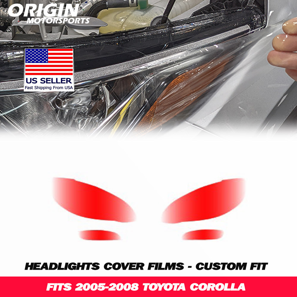 2005-2008 Toyota COROLLA Precut Headlight PPF Clear Paint Protection Film Kit 2005-2008 Toyota COROLLA Precut Headlight PPF Clear Paint Protection Film Kit