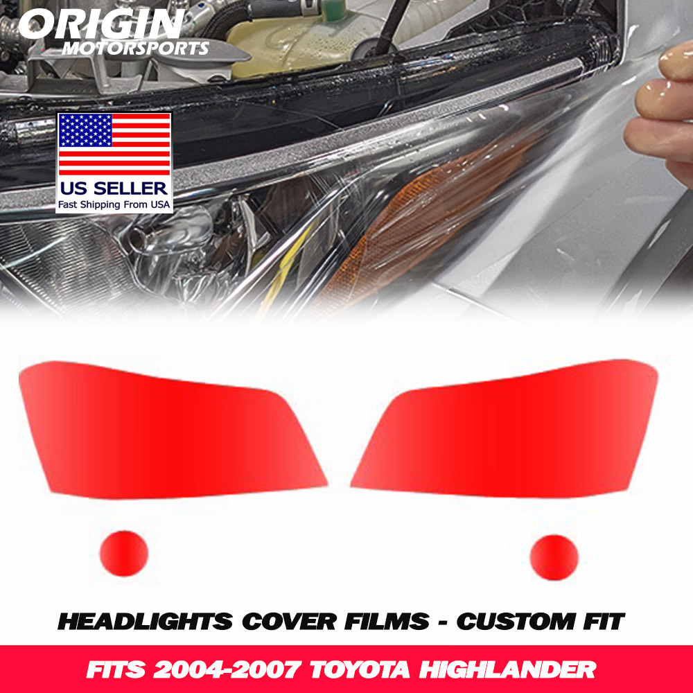 2004-2007 Toyota HIGHLANDER Precut Headlight PPF Clear Paint Protection Film Kit 2004-2007 Toyota HIGHLANDER Precut Headlight PPF Clear Paint Protection Film Kit