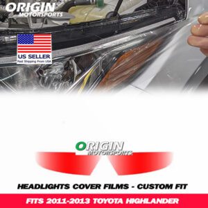 2011-2013 Toyota HIGHLANDER Precut Headlight PPF Clear Paint Protection Film Kit