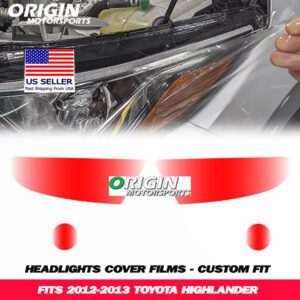 2012-2013 Toyota HIGHLANDER Precut Headlight PPF Clear Paint Protection Film Kit 2012-2013 Toyota HIGHLANDER Precut Headlight PPF Clear Paint Protection Film Kit