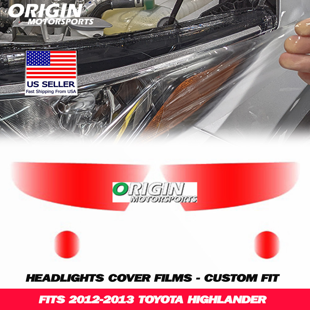 2012-2013 Toyota HIGHLANDER Precut Headlight PPF Clear Paint Protection Film Kit 2012-2013 Toyota HIGHLANDER Precut Headlight PPF Clear Paint Protection Film Kit