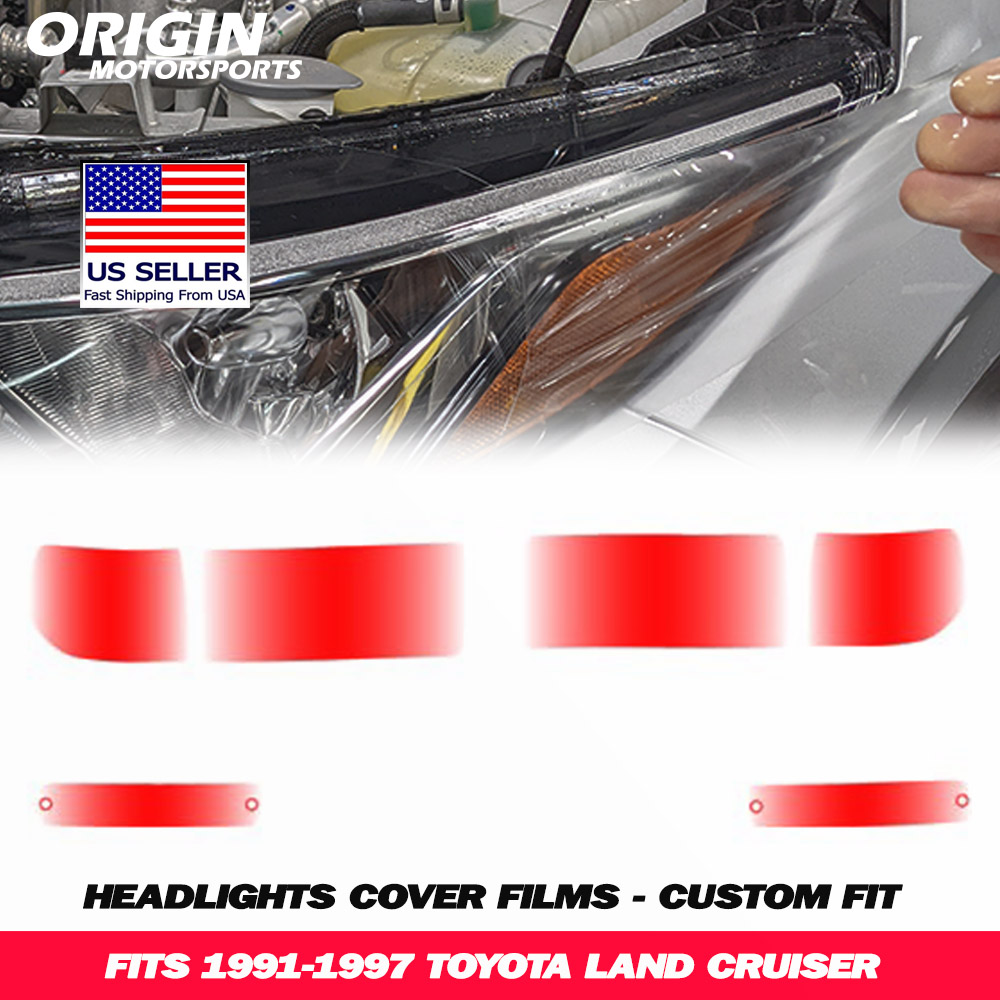 1991-1997 Toyota LAND CRUISER Precut Headlight PPF Clear Paint Protection Film Kit 1991-1997 Toyota LAND CRUISER Precut Headlight PPF Clear Paint Protection Film Kit