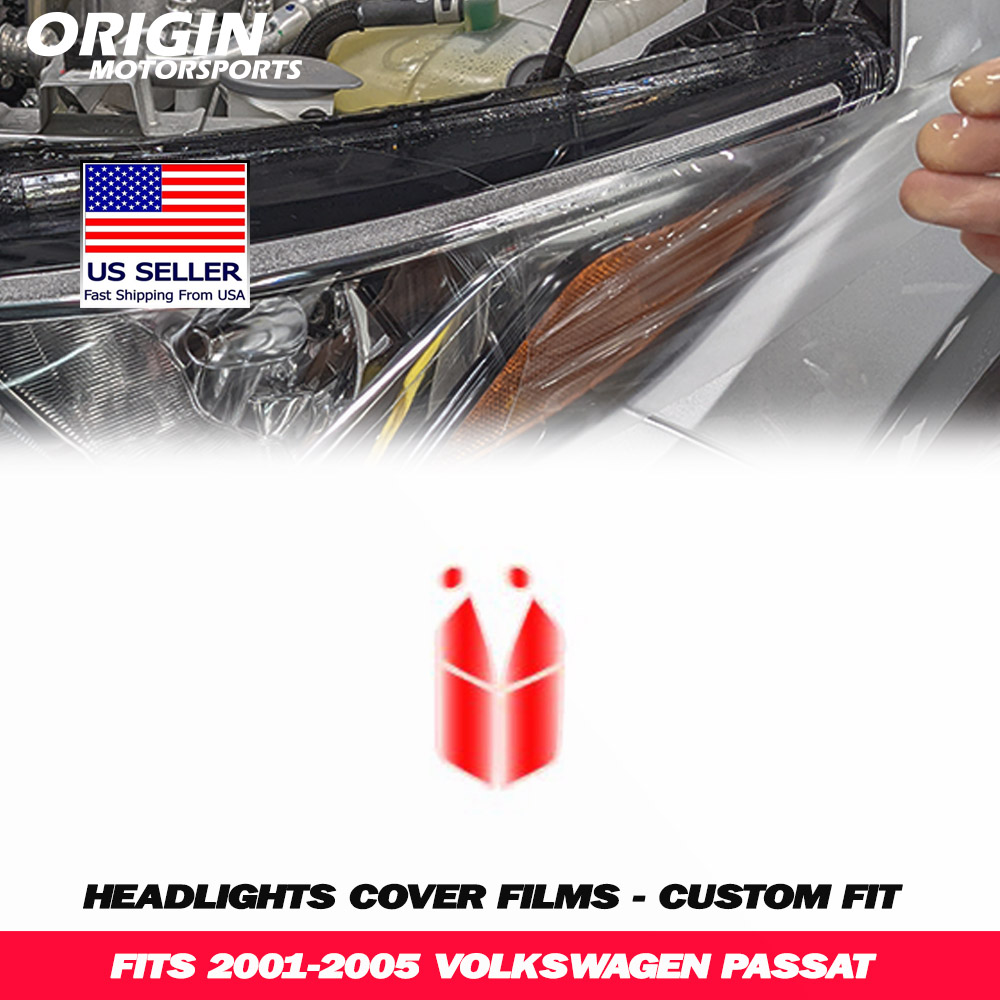 2001-2005 Volkswagen PASSAT Precut Headlight PPF Clear Paint Protection Film Kit 2001-2005 Volkswagen PASSAT Precut Headlight PPF Clear Paint Protection Film Kit