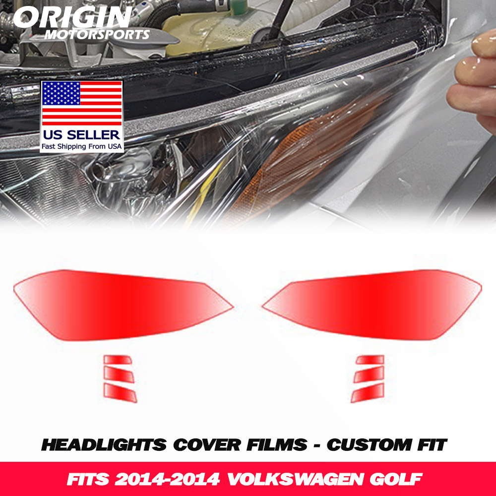 2014-2014 Volkswagen GOLF Precut Headlight PPF Clear Paint Protection Film Kit 2014-2014 Volkswagen GOLF Precut Headlight PPF Clear Paint Protection Film Kit