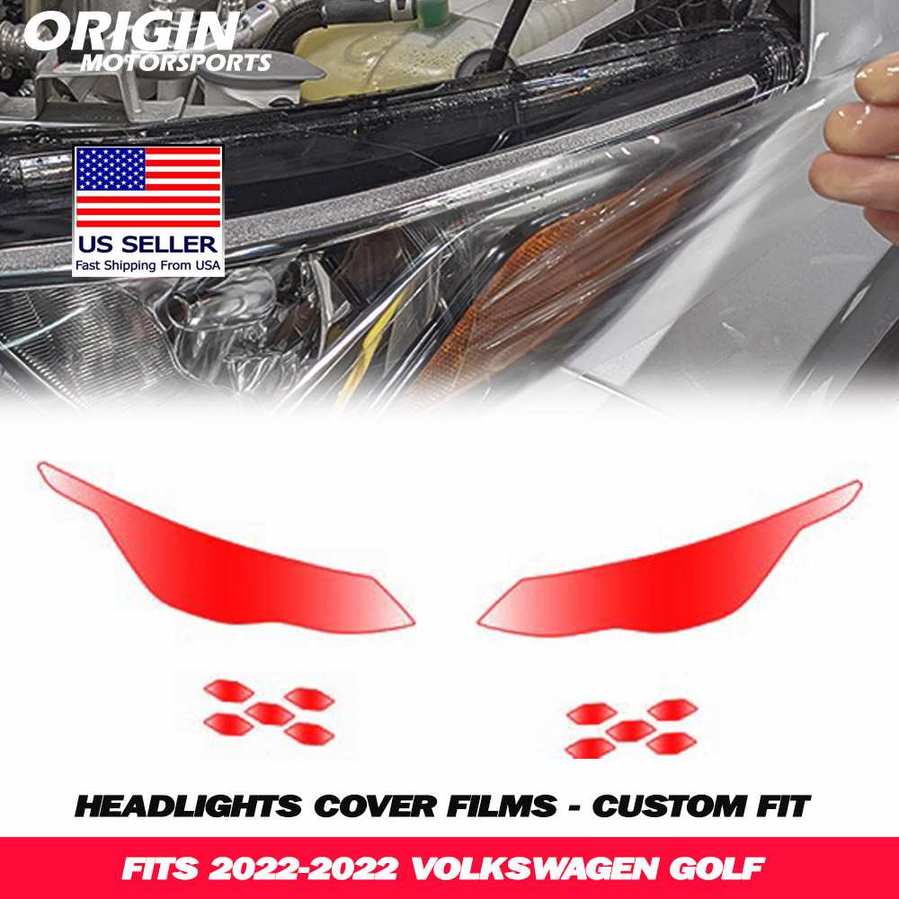 2022-2022 Volkswagen GOLF Precut Headlight PPF Clear Paint Protection Film Kit 2022-2022 Volkswagen GOLF Precut Headlight PPF Clear Paint Protection Film Kit