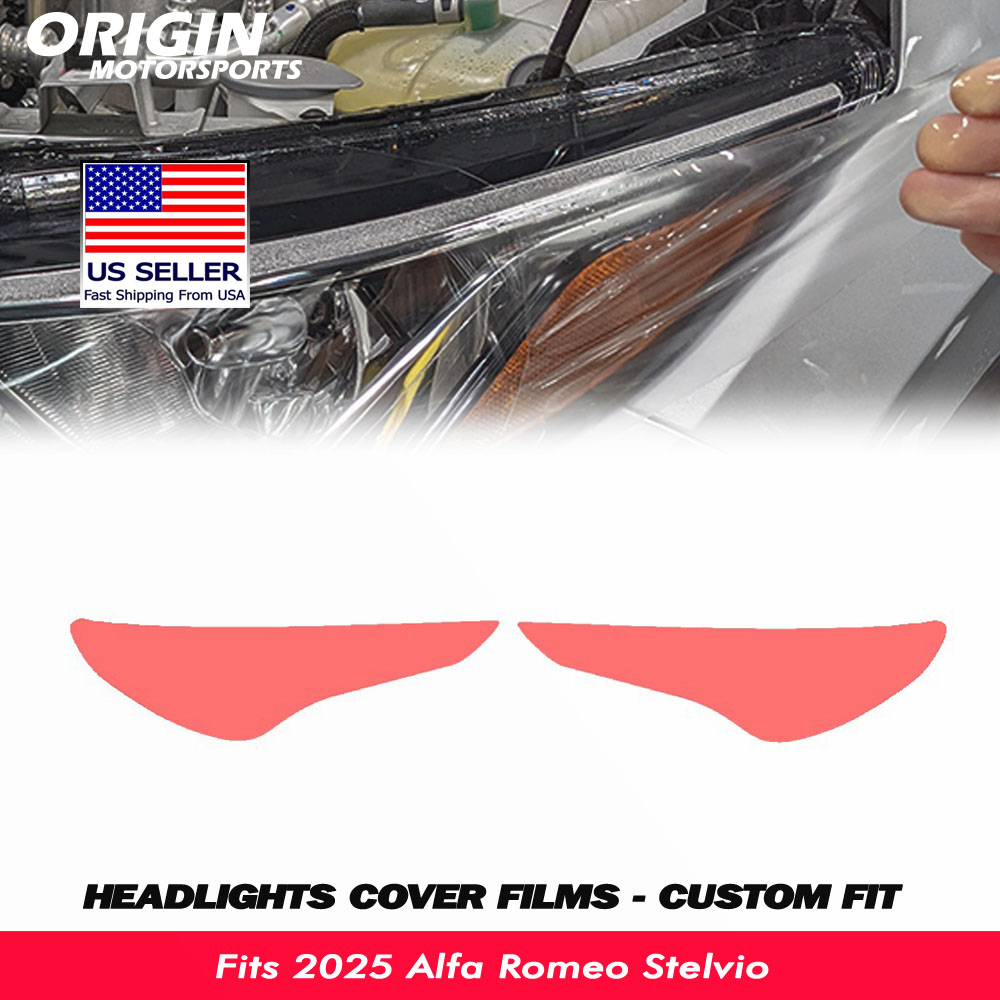 2025-2026 Alfa Romeo Stelvio Precut Headlight PPF Clear Paint Protection Film Kit 2025-2026 Alfa Romeo Stelvio Precut Headlight PPF Clear Paint Protection Film Kit