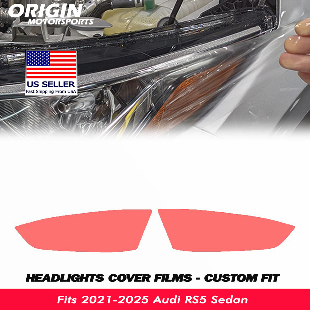 2021-2025 Audi RS5 Sedan Precut Headlight PPF Clear Paint Protection Film Kit 2021-2025 Audi RS5 Sedan Precut Headlight PPF Clear Paint Protection Film Kit