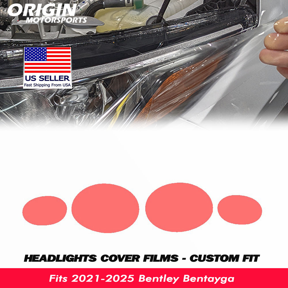 2021-2025 Bentley Bentayga Precut Headlight PPF Clear Paint Protection Film Kit 2021-2025 Bentley Bentayga Precut Headlight PPF Clear Paint Protection Film Kit
