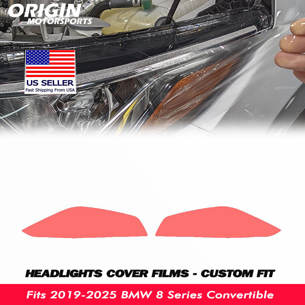 2019-2025 BMW 8 Series Convertible Precut Headlight PPF Clear Paint Protection Film Kit 2019-2025 BMW 8 Series Convertible Precut Headlight PPF Clear Paint Protection Film Kit